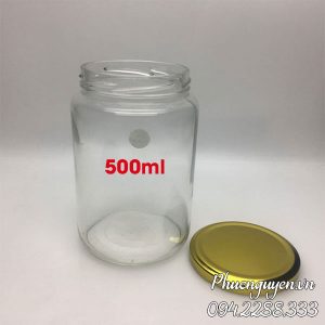 lọ thủy tinh 500ml nắp thiếc