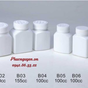 Chai nhựa đựng thuốc hình vuông