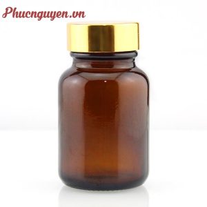 chai 60ml nâu nắp mạ vàng
