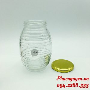 Hũ thủy tinh đựng mật hình ong 750ml