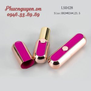 Vỏ son môi dẹt màu hồng đậm