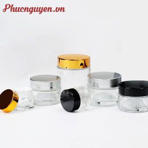 Hũ thuỷ tinh nắp mạ vàng nắp nhựa