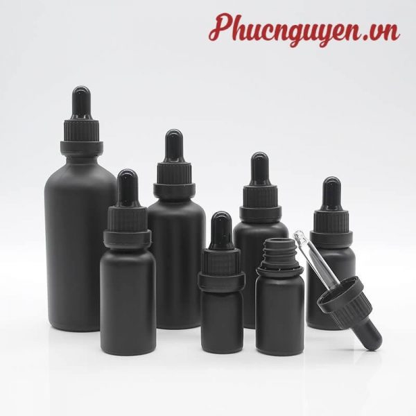 chai serum đen nhám