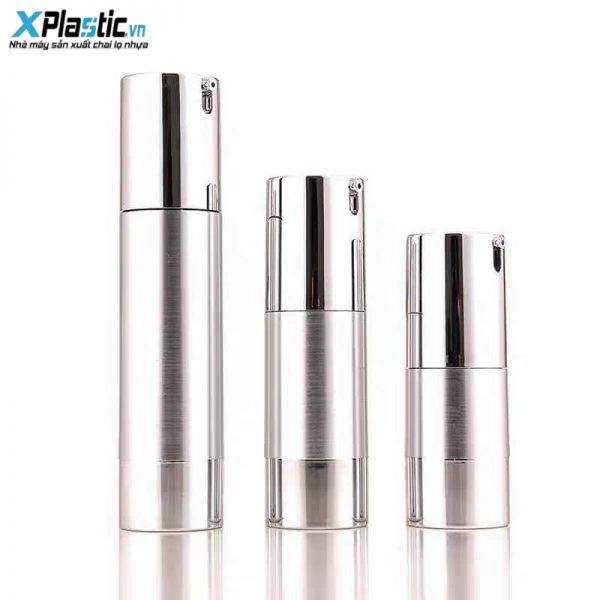 Chai lotion đựng mỹ phẩm mạ bạc