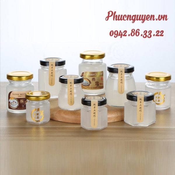 Hũ thủy tinh đựng yến dáng tròn