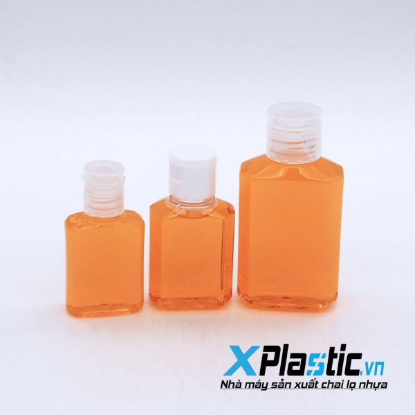 Chai nắp bật đựng mỹ phẩm vuông